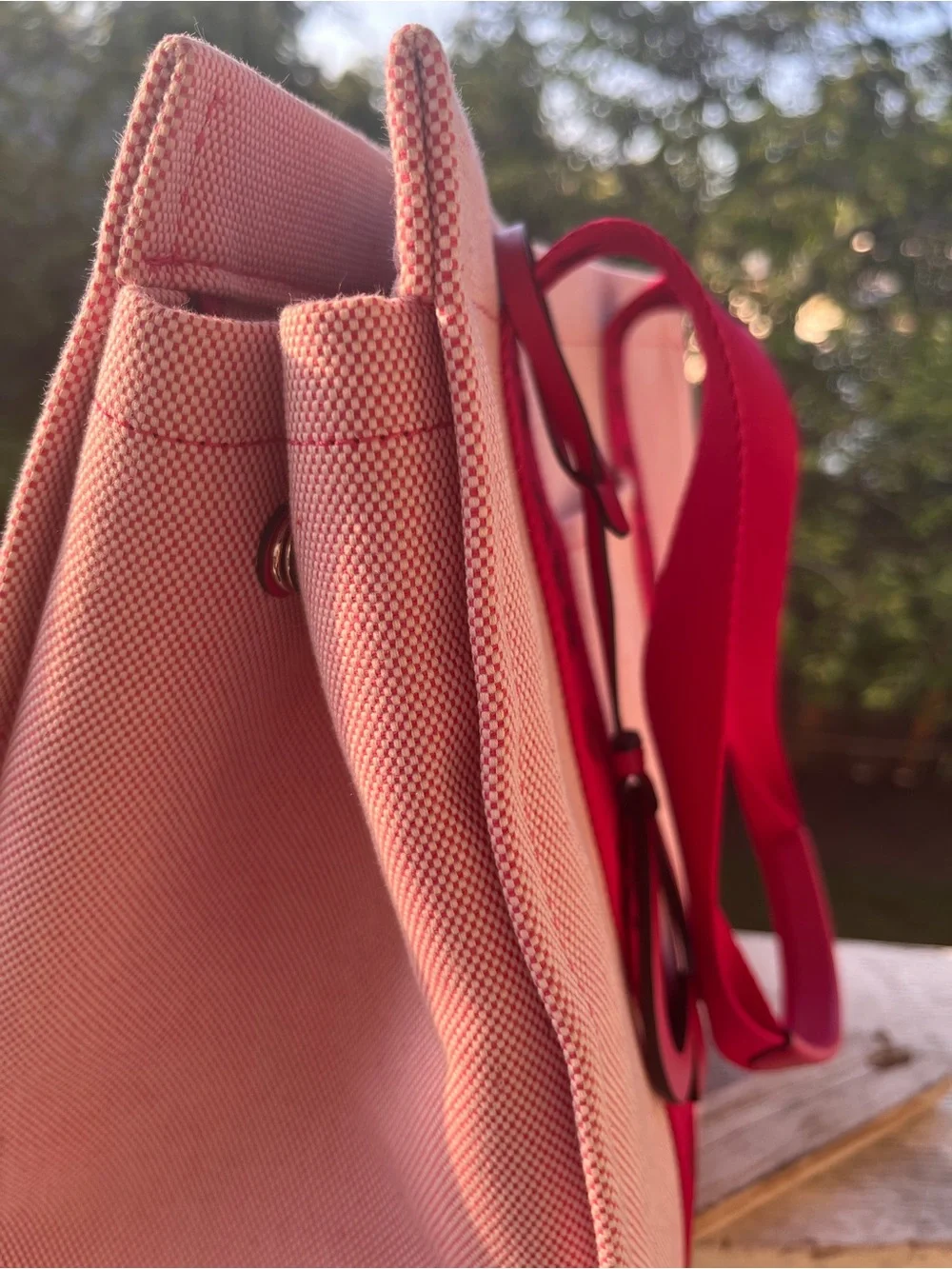 KATE SPADE PINK CANVAS TOTE BAG